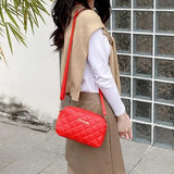 Tassel Small Messenger Bag Lingge Embroidery PU Leather Fashion Crossbody