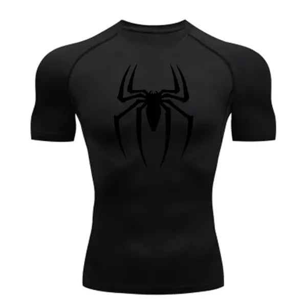 Men’s Spider Print Compression Shirt – Quick-Dry Breathable Gym & Running Tee (M–3XL) - 5 / L