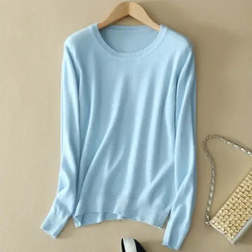 2025 Autumn Winter Sweater Women Long Sleeve O-neck Knit Tops Solid Slim Fit Bottoming Shirt Korean Fashion Pullovers