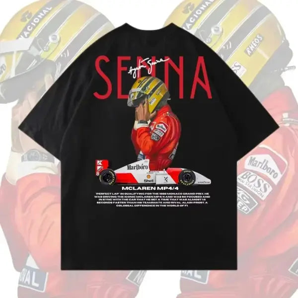 Ayrton Senna Formula 1 Graphic T-Shirt – Y2K Unisex Tee for Men & Women Gym & Casual Top - 1 / L
