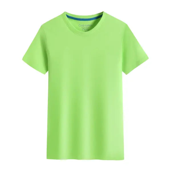 100% Cotton Men’s T-Shirt – Solid Color Round Neck Short Sleeve Casual Tee - Fruit green / M