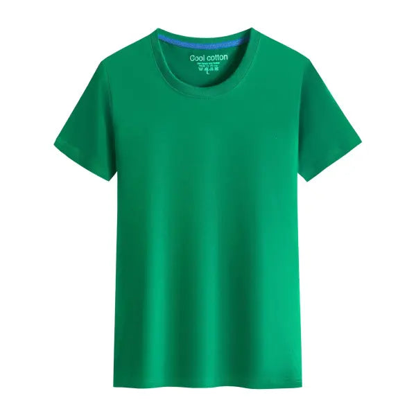 100% Cotton Men’s T-Shirt – Solid Color Round Neck Short Sleeve Casual Tee - Grass green / XL