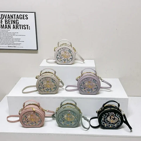 2025 Fashion PU Circular Crossbody Bag – Women's Zipper Handbag - Himpall