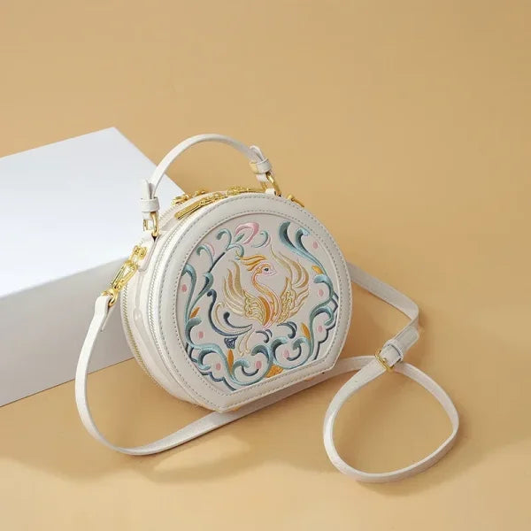 2025 Fashion PU Circular Crossbody Bag – Women's Zipper Handbag - Himpall