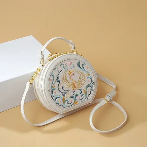 2025 Fashion PU Circular Crossbody Bag – Women's Zipper Handbag - Himpall