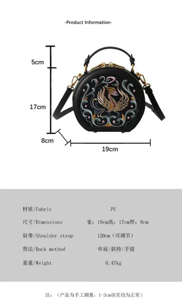 2025 Fashion PU Circular Crossbody Bag – Women's Zipper Handbag - Himpall