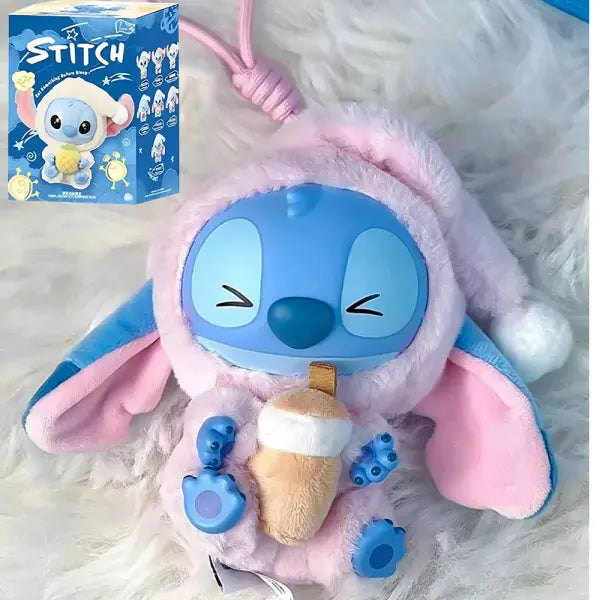 Stitch “Eat Something Before Sleep” Blind Box – Cute Vinyl & Plush Mystery Bag Pendant Toy - With box