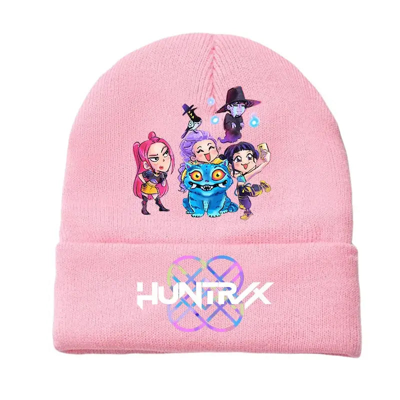 2025 K-pops Demons Hunters Knitted Hats Men Women’s Kawaii Hats Outdoor Warm Hat Anime Mira Rumi Zoey Cosplay Cap