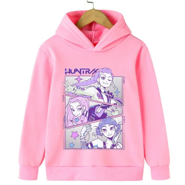 K-Pop Demon Hunter Hoodie – Warm Cartoon Sweatshirt for Boys & Girls Korean Wave Casual Top - 1 / 100 cm