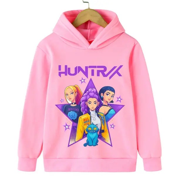 K-Pop Demon Hunter Hoodie – Warm Cartoon Sweatshirt for Boys & Girls Korean Wave Casual Top - 2 / 110 cm