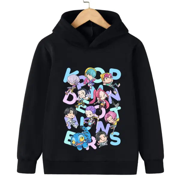 K-Pop Demon Hunter Hoodie – Warm Cartoon Sweatshirt for Boys & Girls Korean Wave Casual Top - 5 / 100 cm