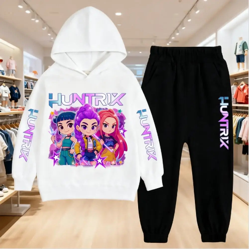 2025 KPop Demon Hunters Kids Hoodie Set Boys Teen Girls Hoody Sweatshirts With Pants Tracksuit Children’s Autumn
