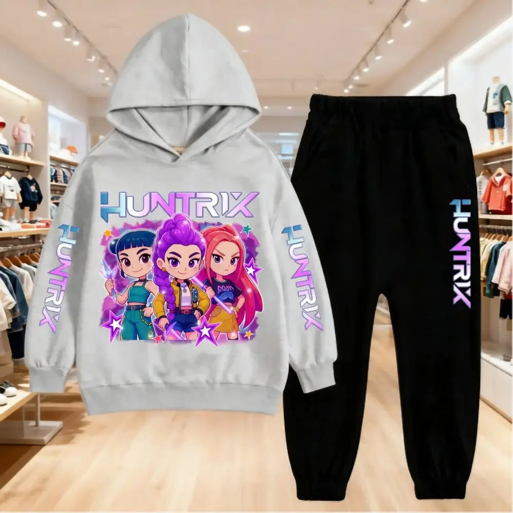 2025 KPop Demon Hunters Kids Hoodie Set Boys Teen Girls Hoody Sweatshirts With Pants Tracksuit Children’s Autumn