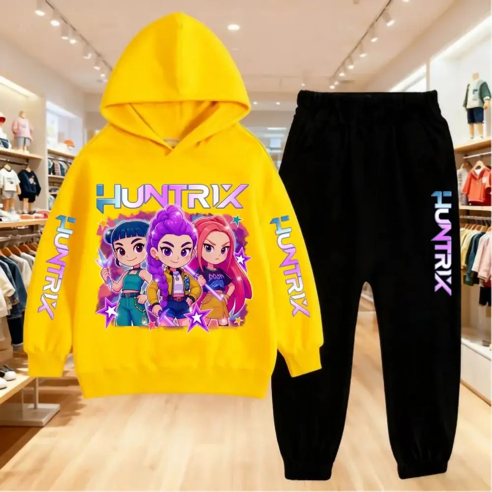 2025 KPop Demon Hunters Kids Hoodie Set Boys Teen Girls Hoody Sweatshirts With Pants Tracksuit Children’s Autumn