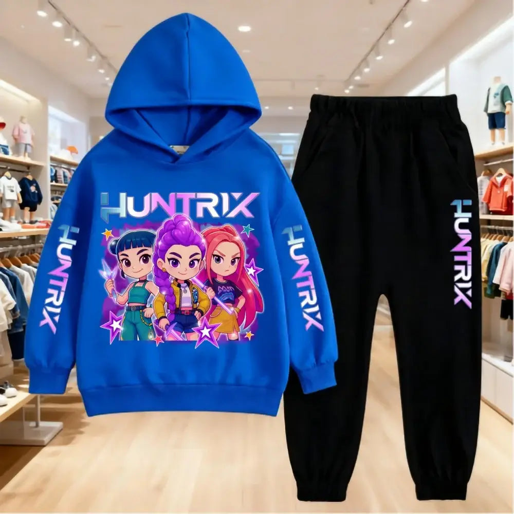 2025 KPop Demon Hunters Kids Hoodie Set Boys Teen Girls Hoody Sweatshirts With Pants Tracksuit Children’s Autumn