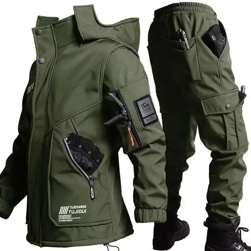 Velvet training motorcycle jacket for cold weather protection - H 1120 Army Green / 180