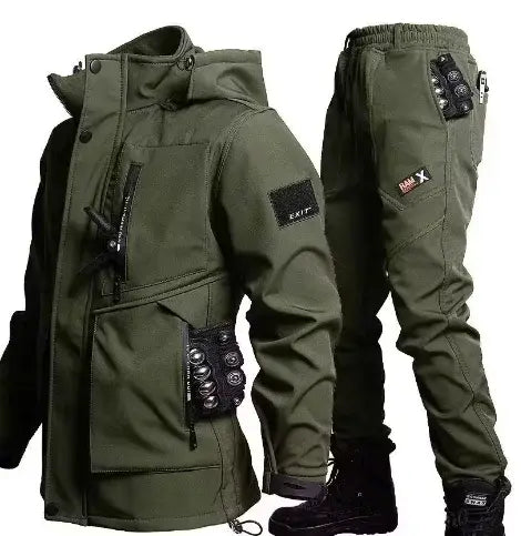 Velvet training motorcycle jacket for cold weather protection - H 9968 Army Green / 175