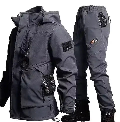 Velvet training motorcycle jacket for cold weather protection - H 9968 gray / 175