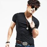 Men’s V-Neck Fitness T-Shirt – 10 Colors Casual Tee Sizes S–5XL