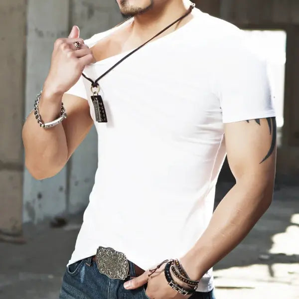 Men’s V-Neck Fitness T-Shirt – 10 Colors Casual Tee Sizes S–5XL