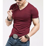 Men’s V-Neck Fitness T-Shirt – 10 Colors Casual Tee Sizes S–5XL