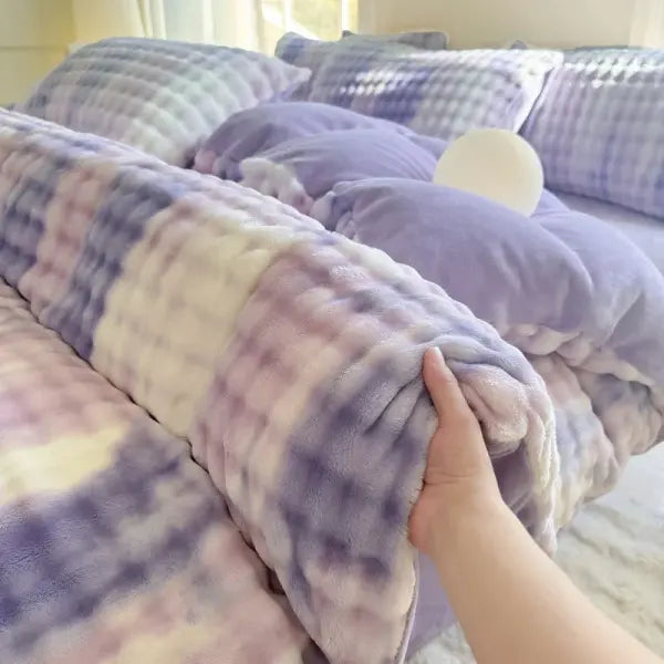 Class A Bubble Rabbit Fleece Duvet Cover: Thickened Warm Winter Bedding & Skin-Friendly Quilt Case - jiguangzi