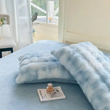2025 New Class A Bubble Rabbit Fleece Quilt Cover Thicken The Warm Duvet Cover in Autumn and Winter Skin-friendly