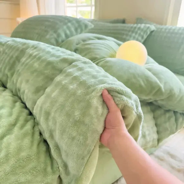 2025 New Class A Bubble Rabbit Fleece Quilt Cover Thicken The Warm Duvet Cover in Autumn and Winter Skin-friendly