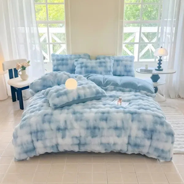 2025 New Class A Bubble Rabbit Fleece Quilt Cover Thicken The Warm Duvet Cover in Autumn and Winter Skin-friendly