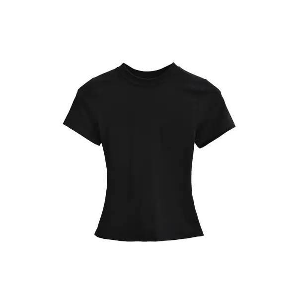 Women’s Slim Fit Short Sleeve T-Shirt – Solid Color Y2K Casual Fashion Top