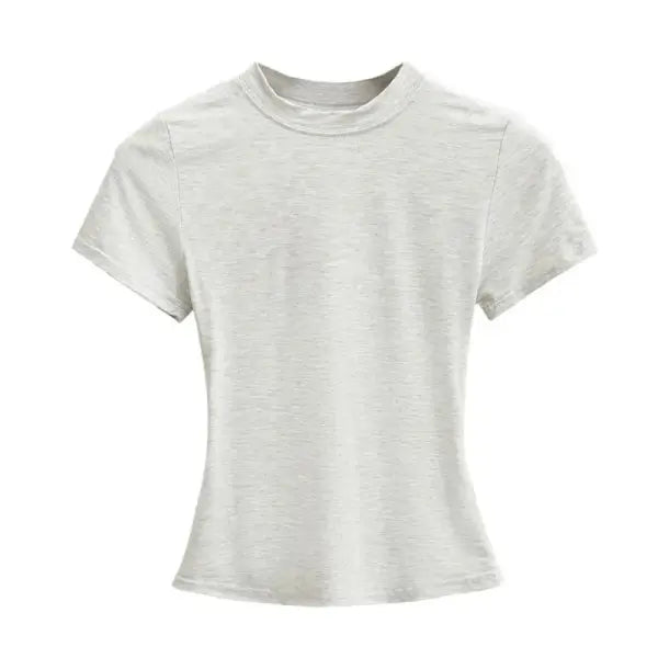 Women’s Slim Fit Short Sleeve T-Shirt – Solid Y2K Casual Fashion Top & Streetwear Basic Tee