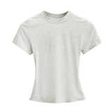 Women’s Slim Fit Short Sleeve T-Shirt – Solid Y2K Casual Fashion Top & Streetwear Basic Tee