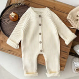 New Infant Knitted Jumpsuit – Long Sleeve Baby Romper for Girls & Boys Toddler Clothes