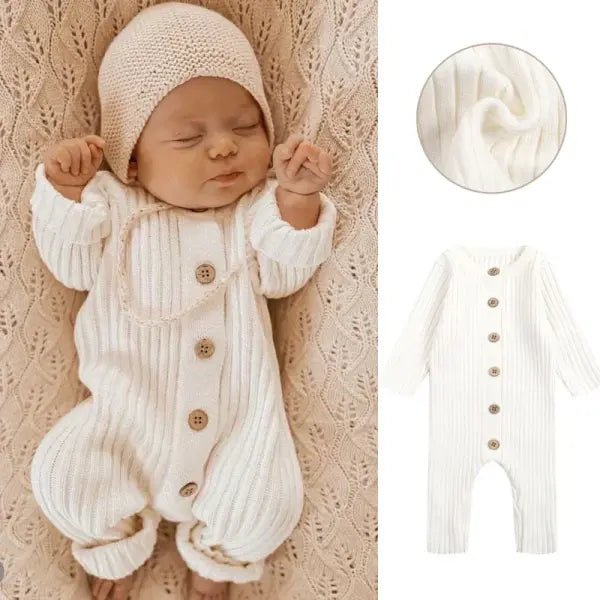 New Infant Knitted Jumpsuit – Long Sleeve Baby Romper for Girls & Boys Toddler Clothes