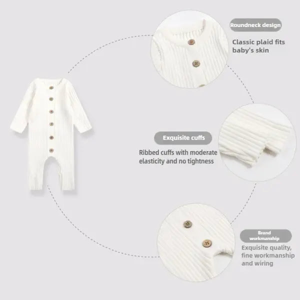 New Infant Knitted Jumpsuit – Long Sleeve Baby Romper for Girls & Boys Toddler Clothes