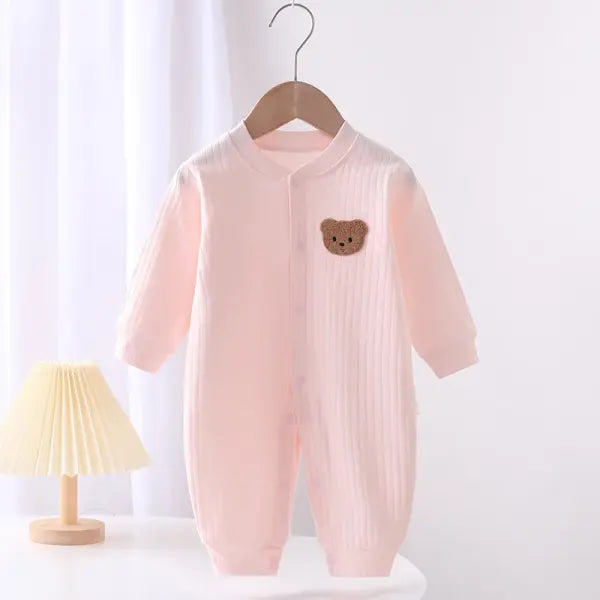 New Infant Knitted Jumpsuit – Long Sleeve Baby Romper for Girls & Boys Toddler Clothes - pink / 73 (6-12Months)