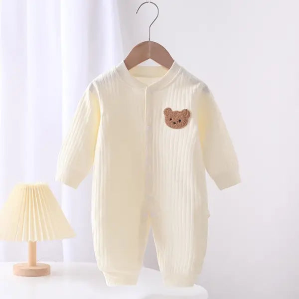 New Infant Knitted Jumpsuit – Long Sleeve Baby Romper for Girls & Boys Toddler Clothes - yellow / 66 (3-6Months)