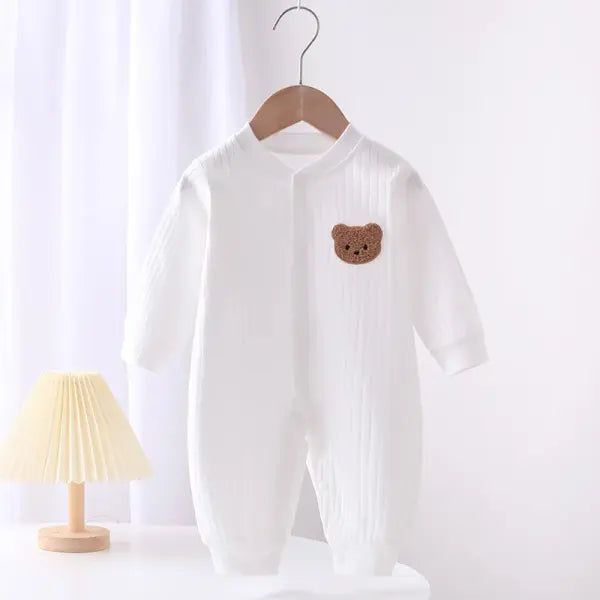 New Infant Knitted Jumpsuit – Long Sleeve Baby Romper for Girls & Boys Toddler Clothes - white / 59 (0-3Months)