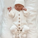 New Infant Knitted Jumpsuit – Long Sleeve Baby Romper for Girls & Boys Toddler Clothes