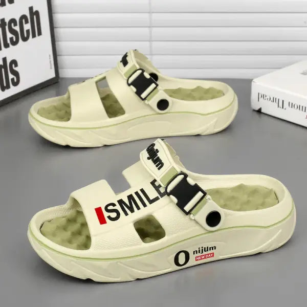 2025 New Men’s Massage Slippers Indoor Outdoor Sandals Beach Comfortable Soft Slides Clogs Casual Shoes Men Women Home