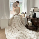 2025 new solid color imitation rabbit plush milk plush thickened thermal leisure home blanket office nap blanket