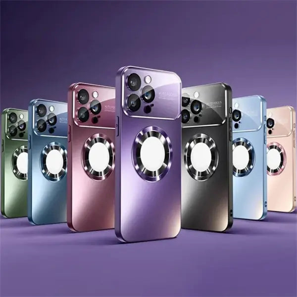 Titanium Matte iPhone Case – Magnetic MagSafe Cover with Lens Protection for iPhone 17/16/15/14/13/12/11 Pro Max/Plus