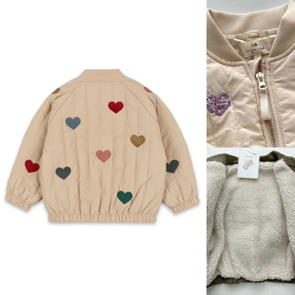 2025 New Winter Brand Baby Boys Jackets Lambswool Cartoon Sequin Outerwear Kids Clothes Girls Windproof Coat Flight