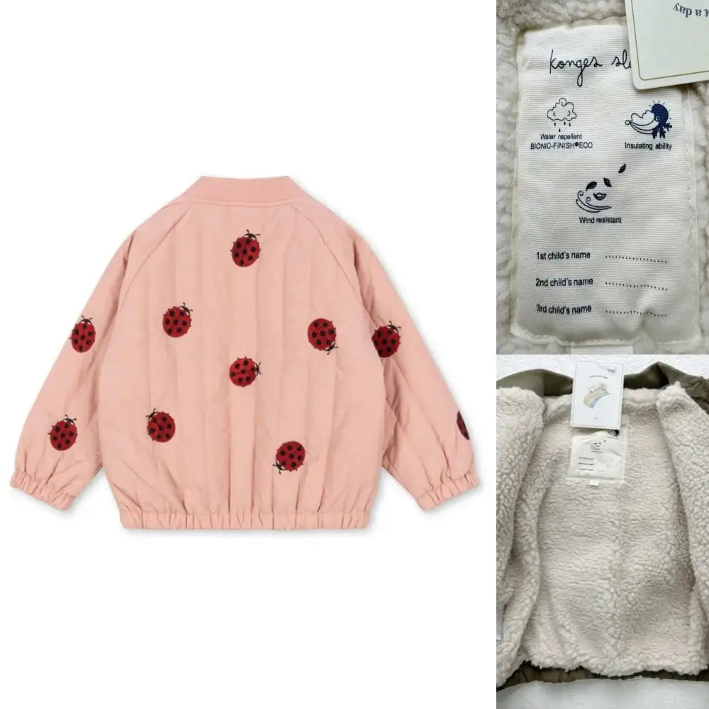 2025 New Winter Brand Baby Boys Jackets Lambswool Cartoon Sequin Outerwear Kids Clothes Girls Windproof Coat Flight