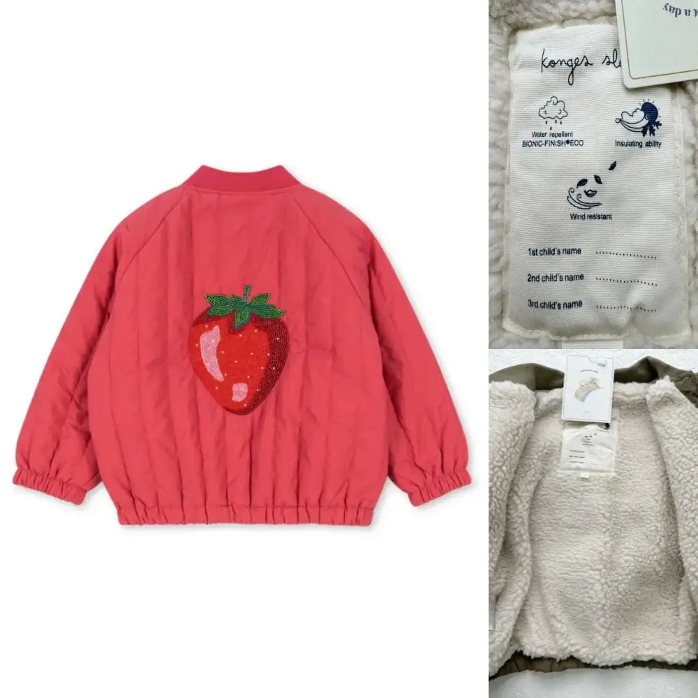 2025 New Winter Brand Baby Boys Jackets Lambswool Cartoon Sequin Outerwear Kids Clothes Girls Windproof Coat Flight