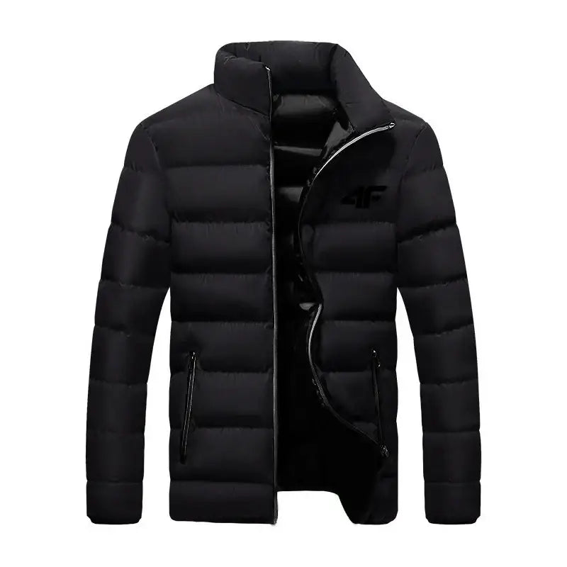 2025 New Winter Long Sleeve Cotton Coat Zipper Jacket Men’s Cotton Coat - black2 / 4XL