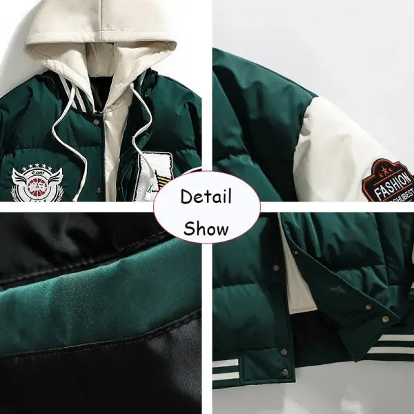 Outdoor Windbreak Warm Men Jacket Polyester Hooded Casual