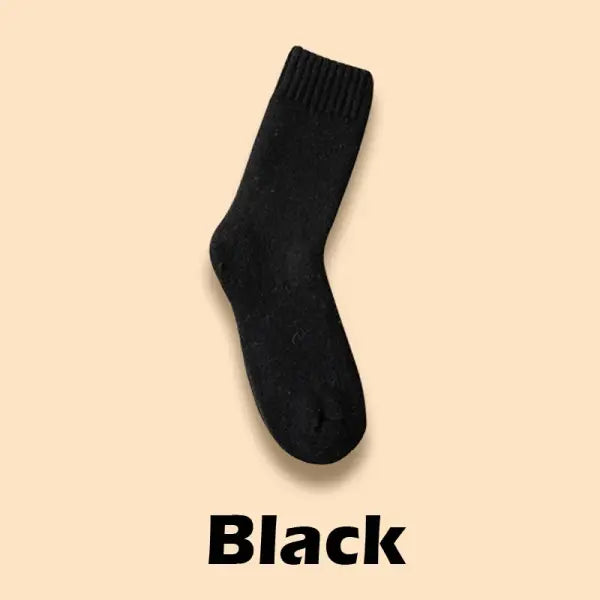Winter Warm Women Wool Socks for Cold Weather - black / Size 38-44