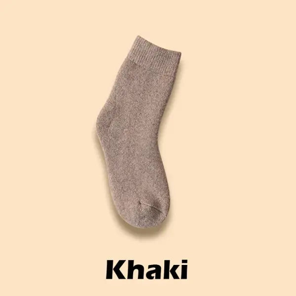 Winter Warm Women Wool Socks for Cold Weather - Khaki / Size 38-44