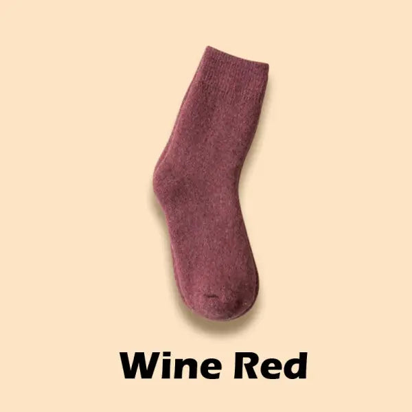 Winter Warm Women Wool Socks for Cold Weather - wine red / Size 38-44